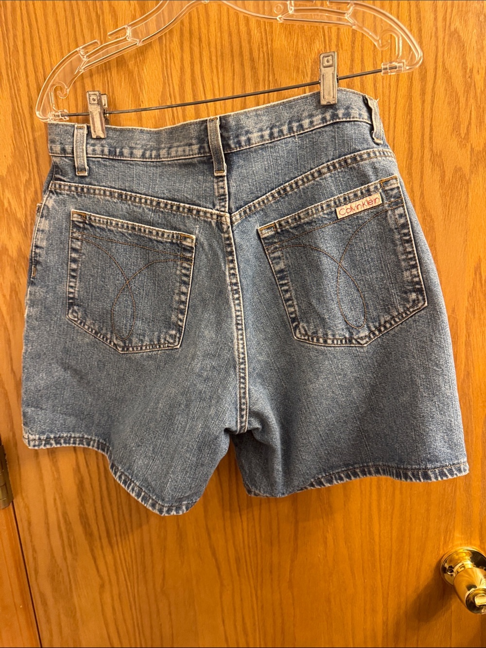 Calvin Klein Blue Denim High-Rise Shorts - Picture 9 of 9